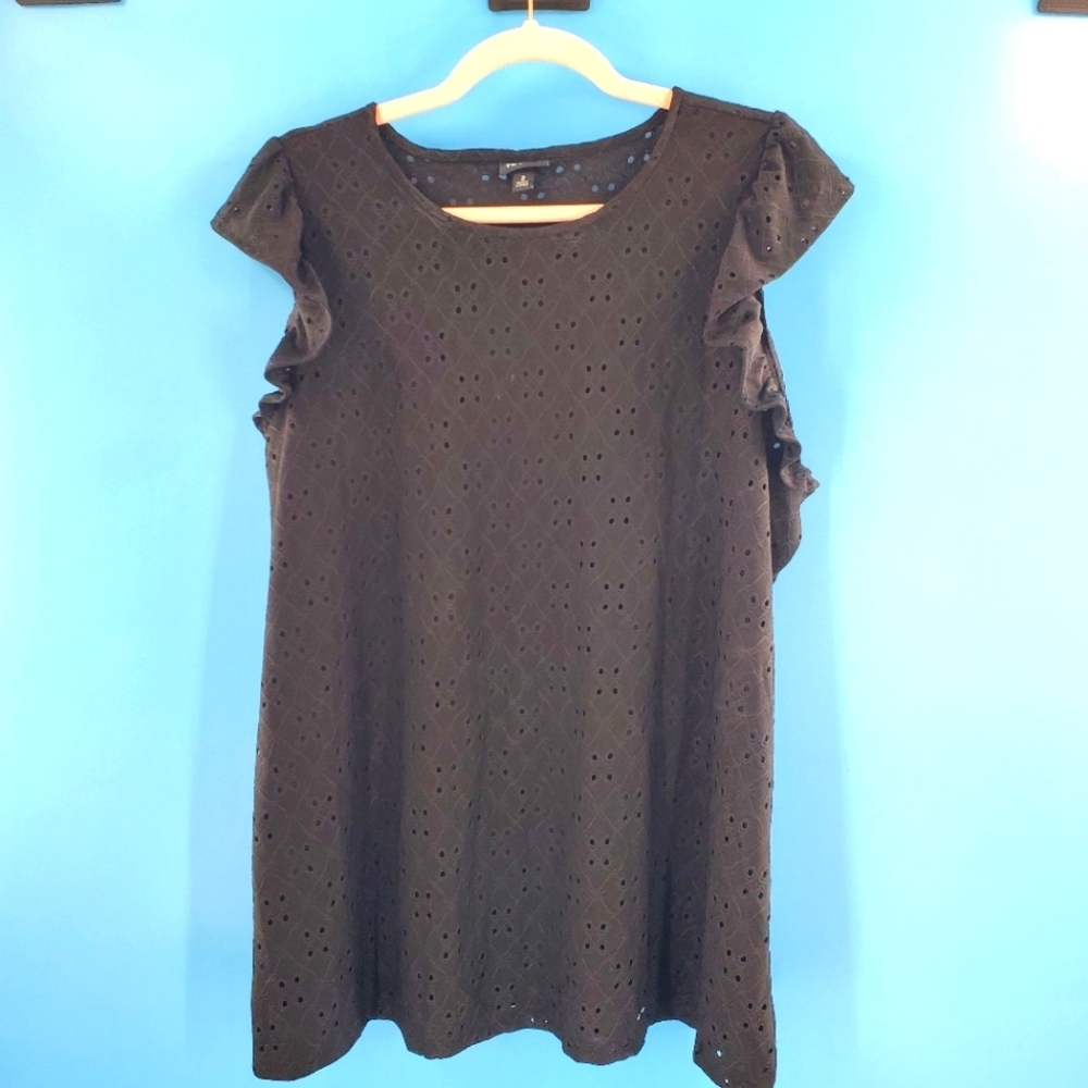 TORRID black sleeveless blouse with eyelets 2XL